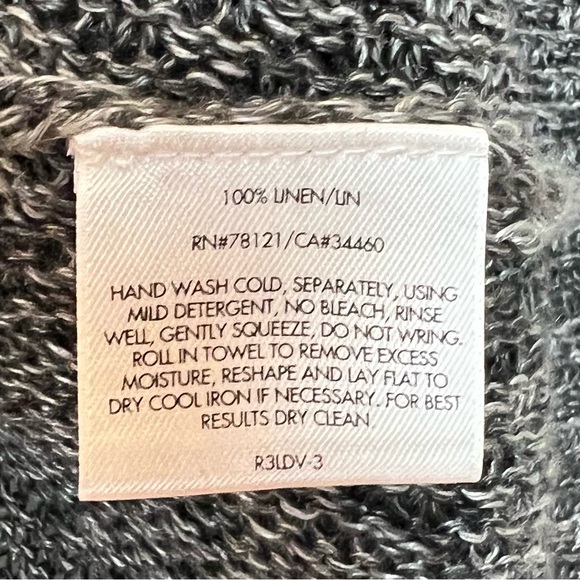 Eileen Fisher Linen Knit Cardigan Womens Small Two-Tone Gray Lagenlook Minimal - Picture 9 of 10